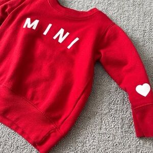 Red Kids Sweatshirt with Heart Accent
